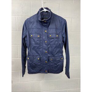 J Crew Women's The Downtown Field Jacket Size S Blue Military Utility‎ Hiking